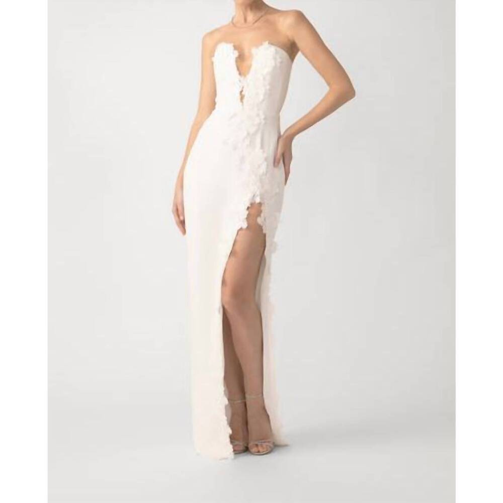 NEW SAU LEE florence strapless maxi dress in white - Picture 2 of 3